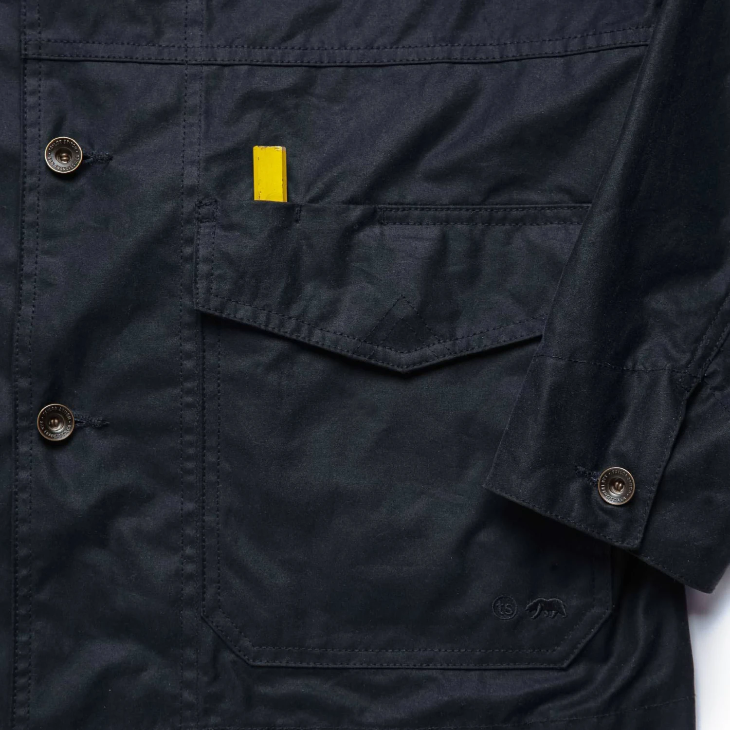 The Task Jacket In Waxed Navy - Image 8