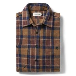 The Utility Shirt In Caramel Jaspe Herringbone Plaid