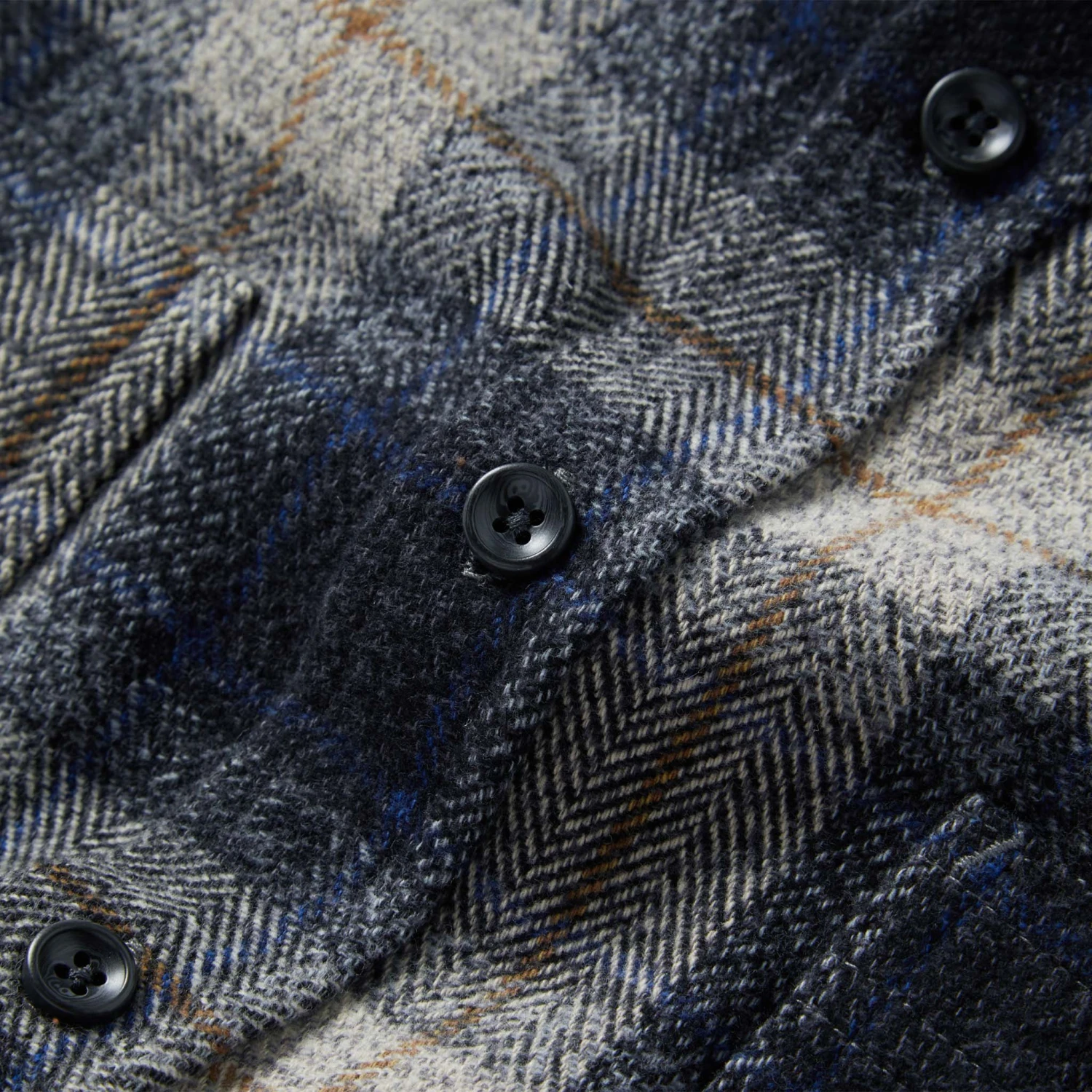 The Utility Shirt In Navy Jaspe Herringbone Plaid - Image 9