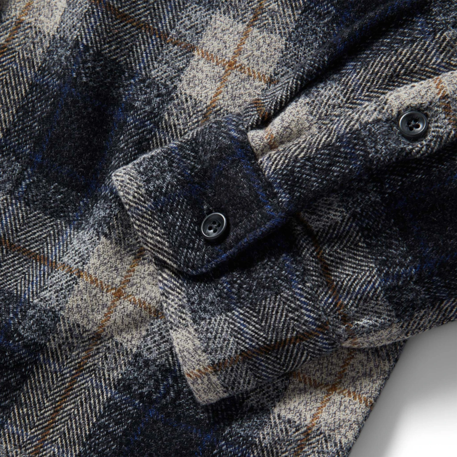 The Utility Shirt In Navy Jaspe Herringbone Plaid - Image 6