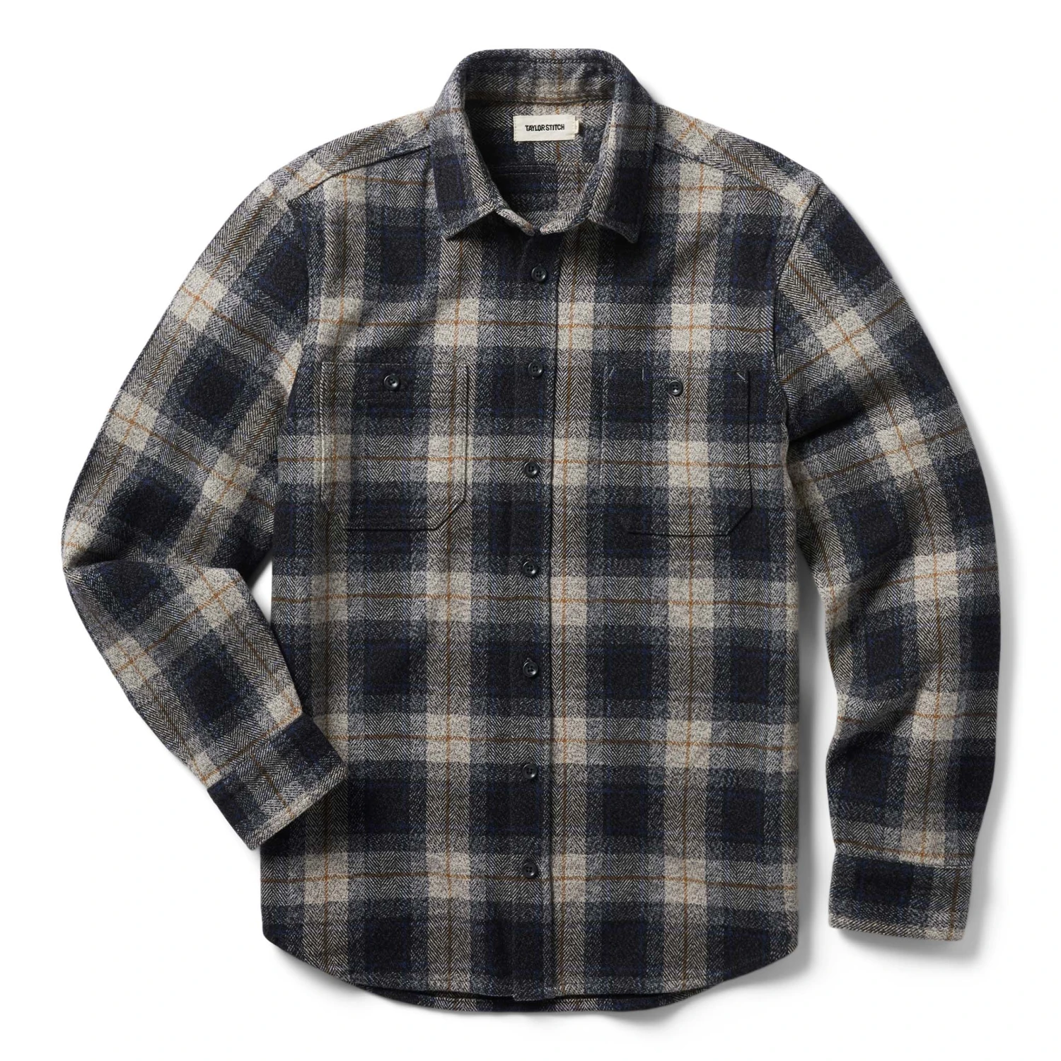 The Utility Shirt In Navy Jaspe Herringbone Plaid - Image 7