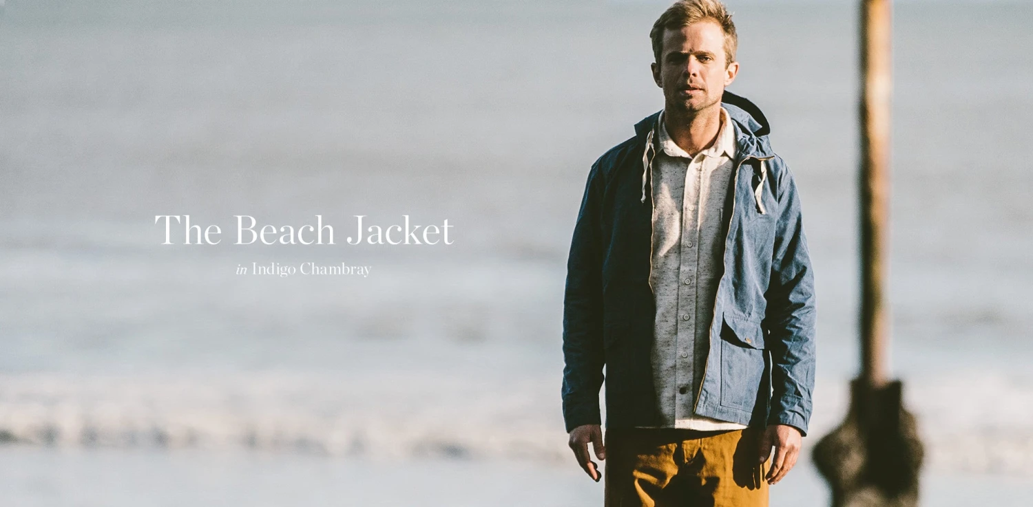 None The Beach Jacket In Indigo Chambray - Image 9