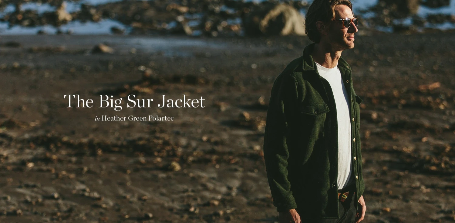 None The Big Sur Jacket In Heather Olive Polartec - Image 8