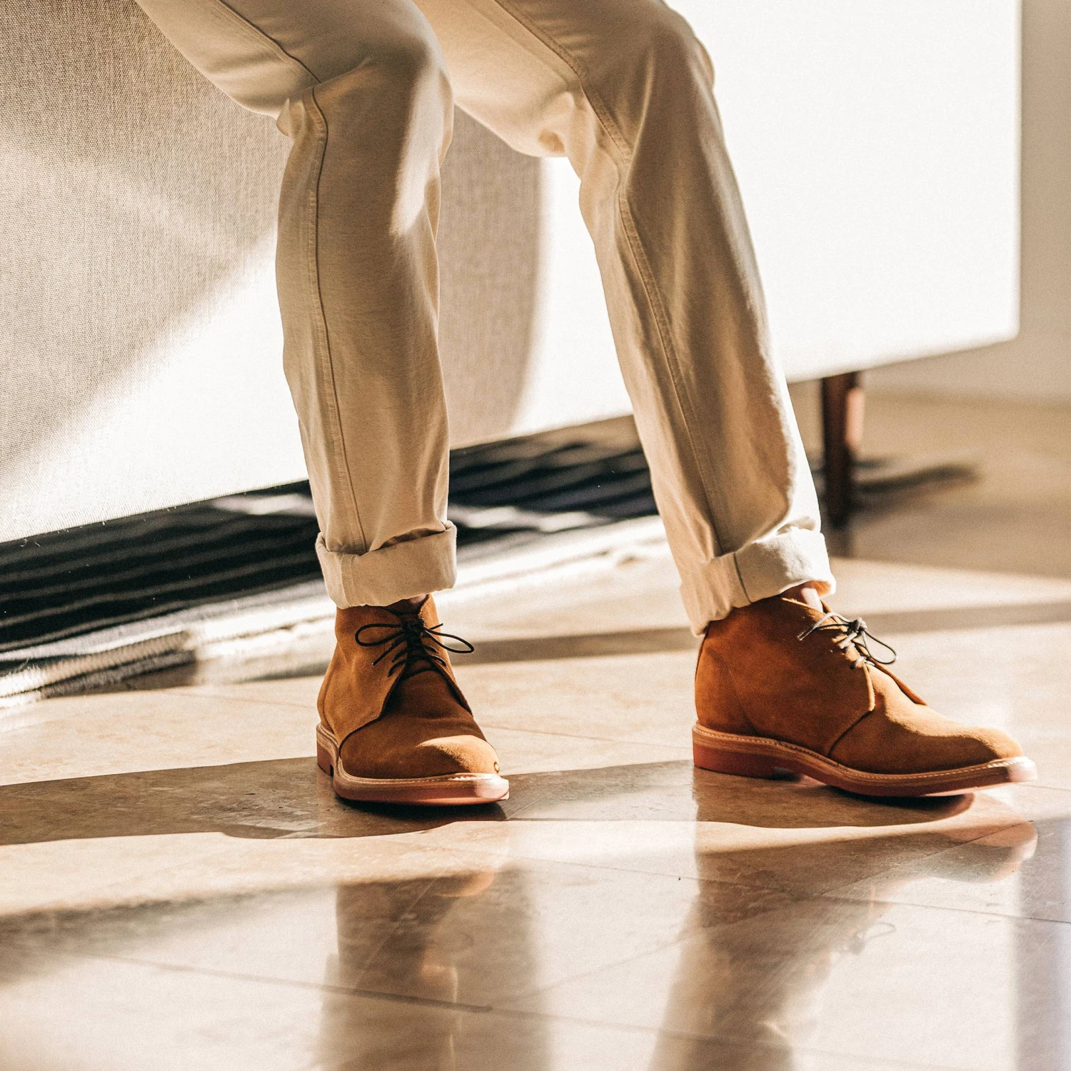 The Unlined Chukka In Butterscotch Weatherproof Suede - Image 3