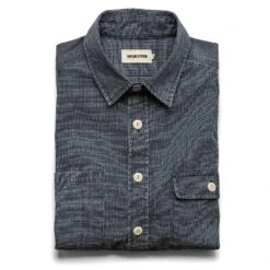 The Moto Utility Shirt In Indigo Pindot