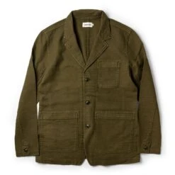 The Emerson Jacket In Olive Double Cloth