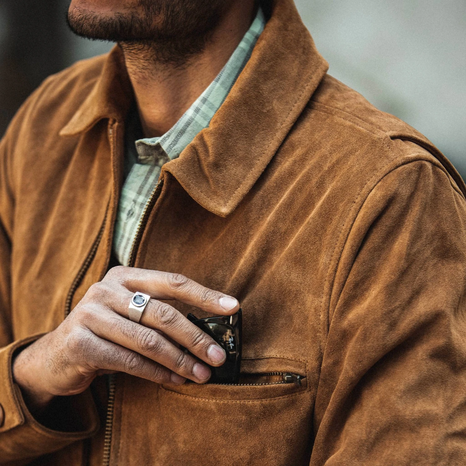 The Wyatt Jacket In Cognac Suede - Image 3