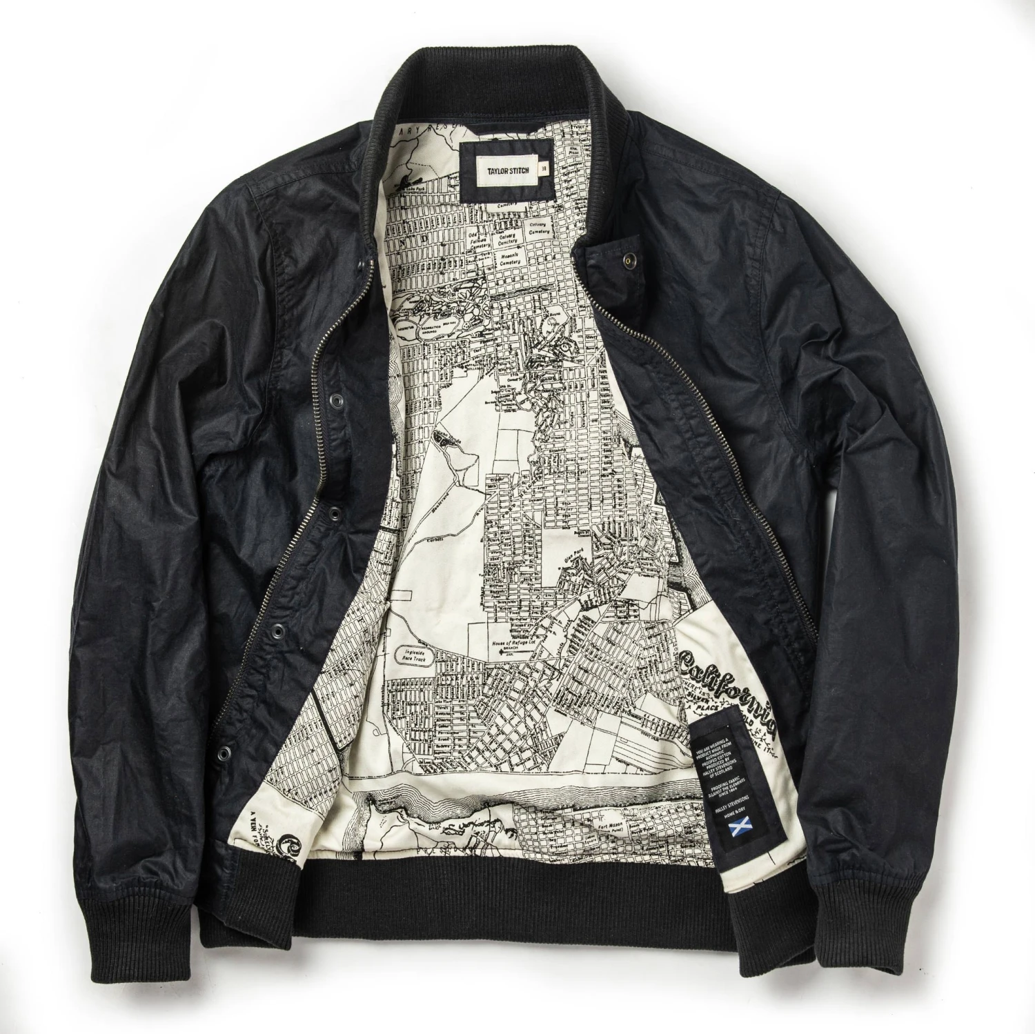 The Bomber Jacket In Waxed Navy - Image 10
