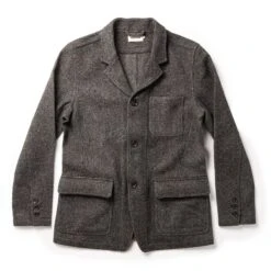None The Gibson Jacket In Charcoal Birdseye Wool