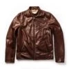 The Band Collar Moto Jacket In Espresso Steerhide