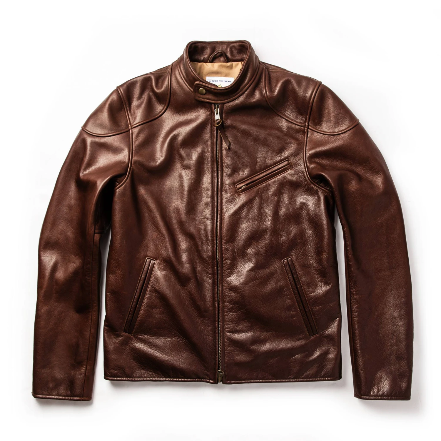 The Band Collar Moto Jacket In Espresso Steerhide