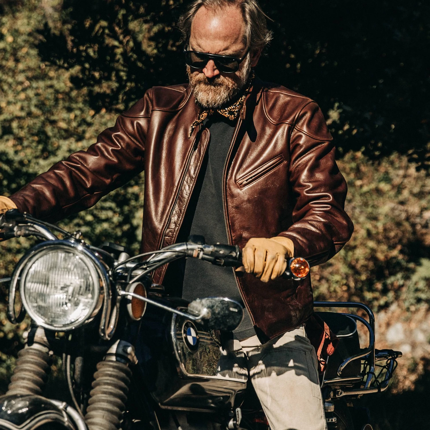 The Band Collar Moto Jacket In Espresso Steerhide - Image 3