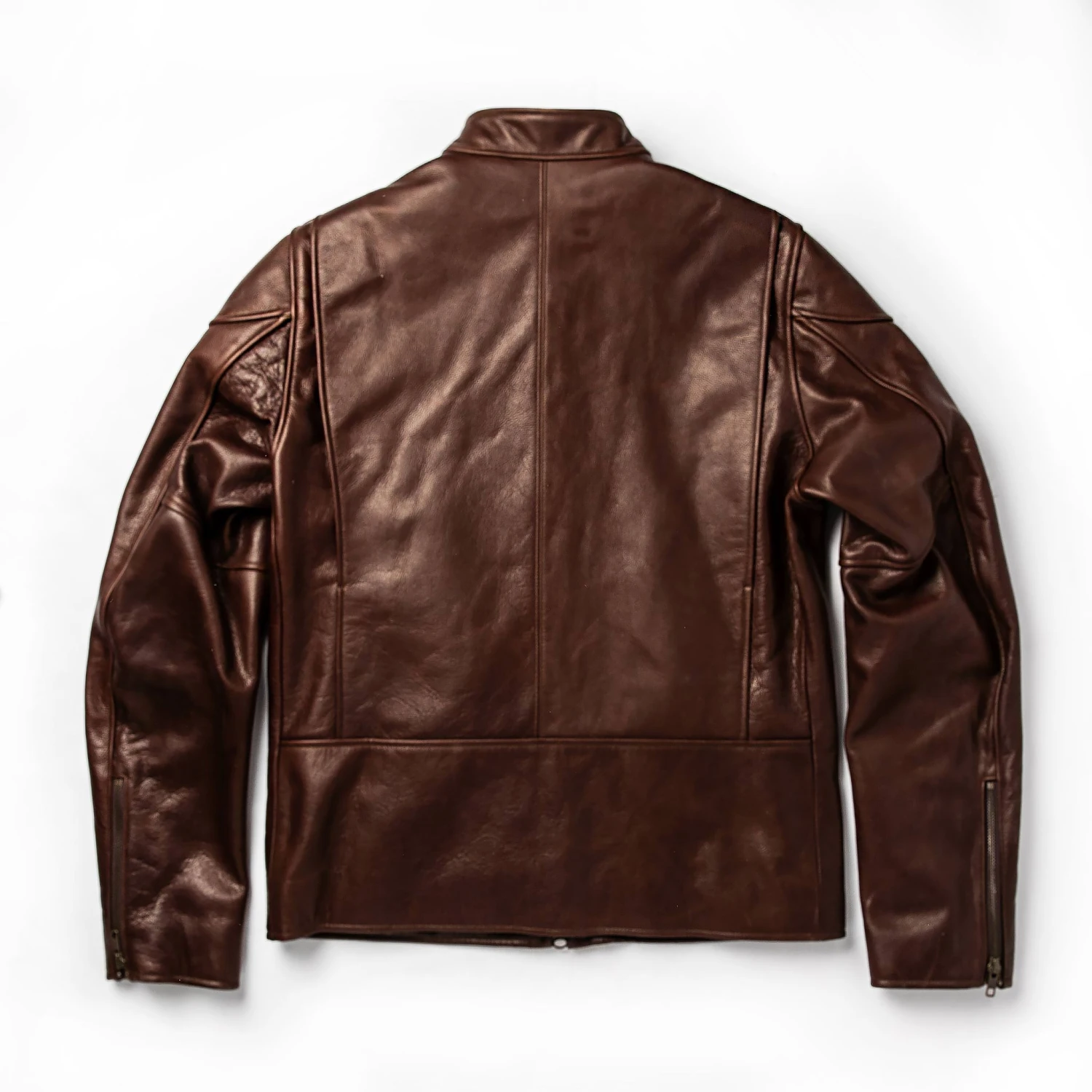 The Band Collar Moto Jacket In Espresso Steerhide - Image 13