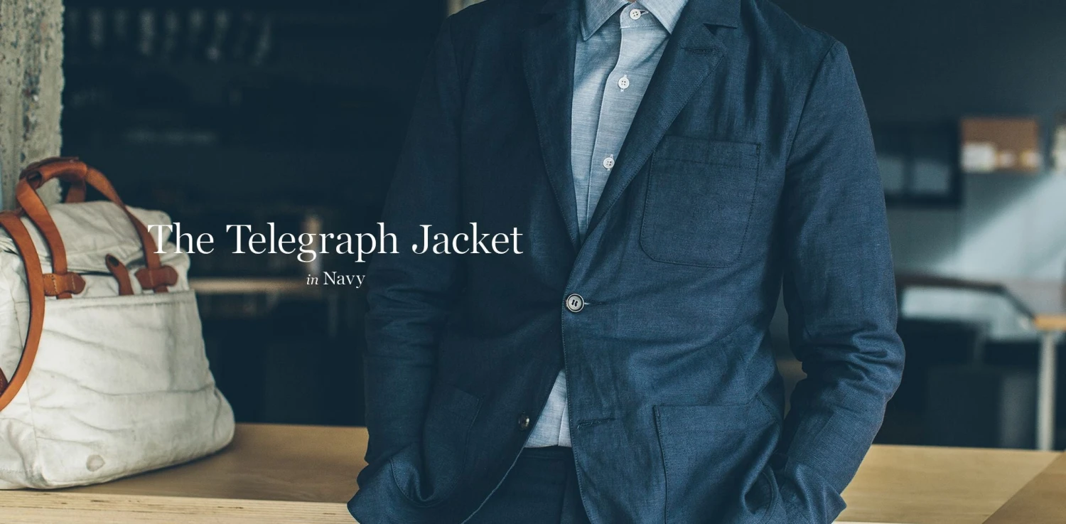 None The Telegraph Jacket In Navy - Image 9