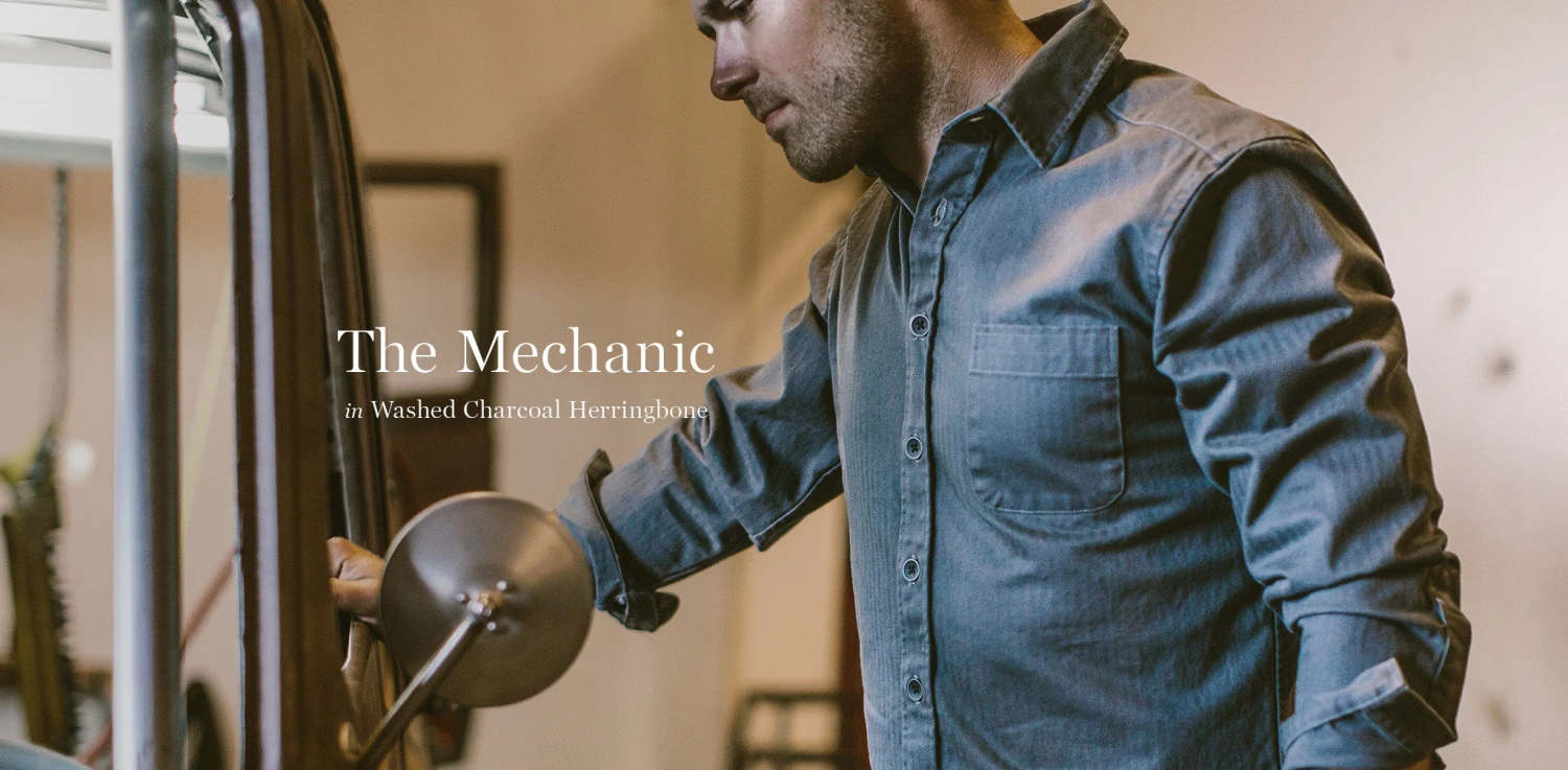 None The Mechanic In Washed Charcoal Herringbone - Image 8